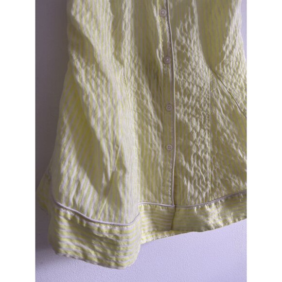 By Anthropologie Women's Yellow stripe Button-Front Halter Swing Blouse large - Picture 5 of 8